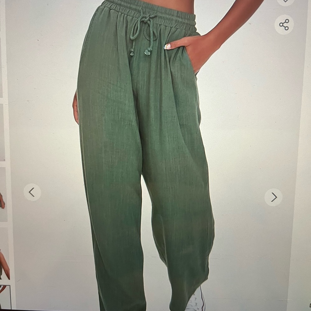 Linen-Blend Pants💚